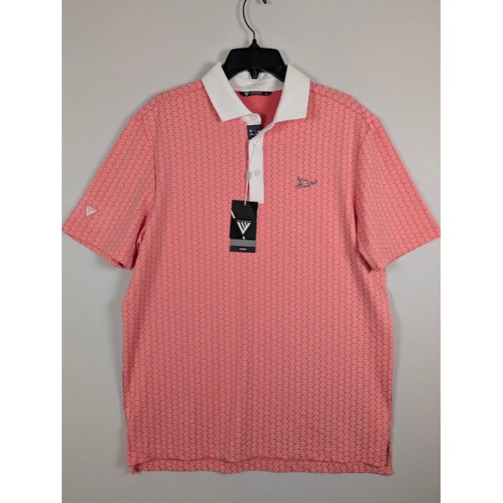 Levelwear Performance Polo Mens M Rock Creek Cattle Co. Golf Shirt Coral Pink